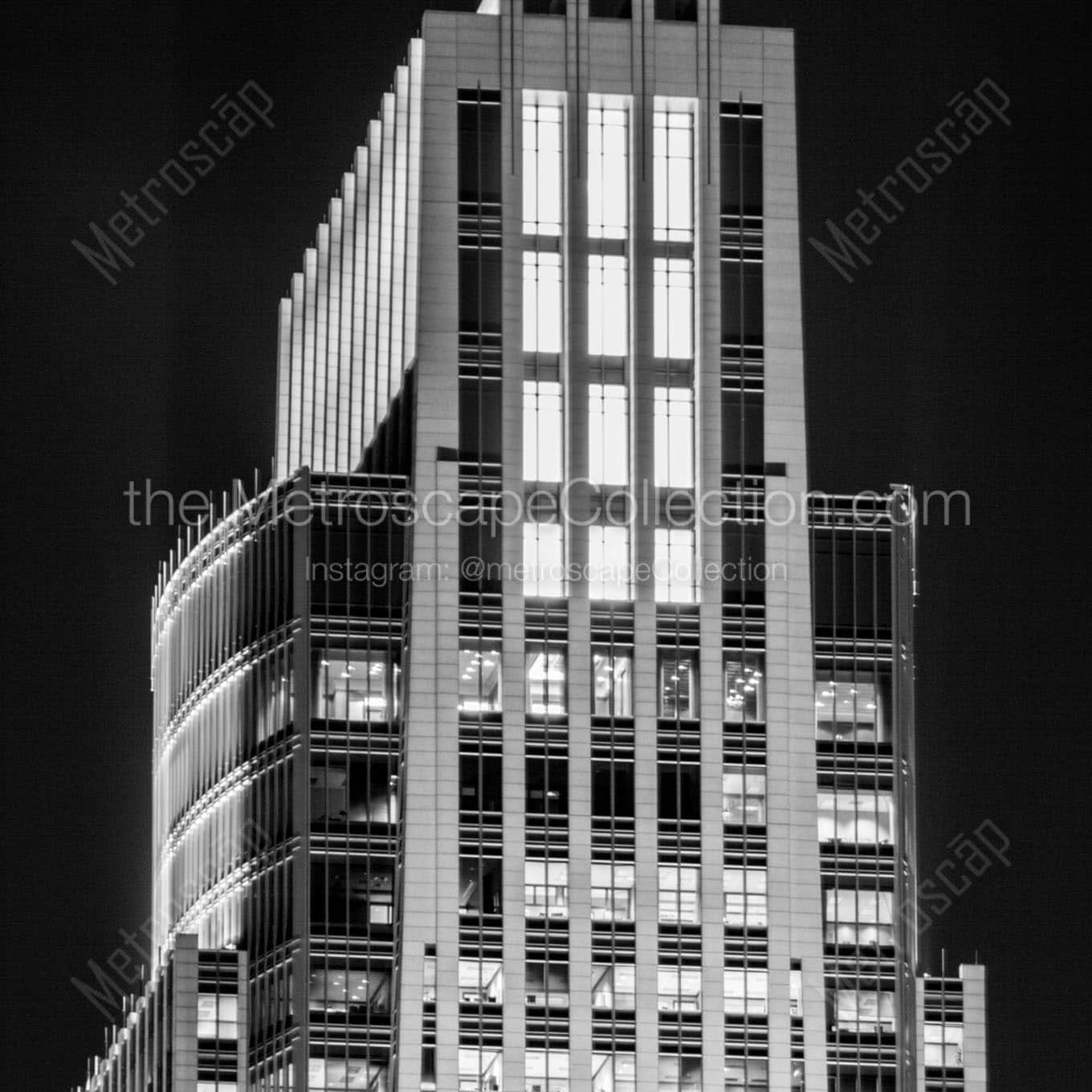 top of first national bank building Black & White Wall Art