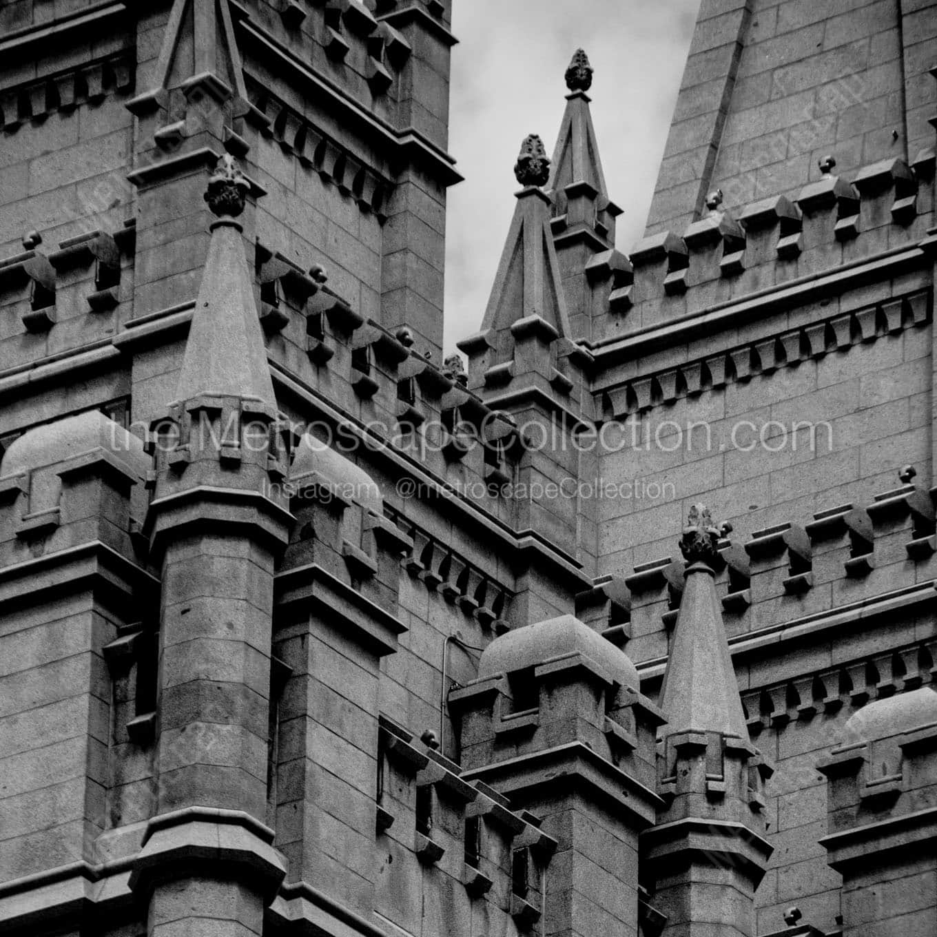 top of mormon temple Black & White Office Art