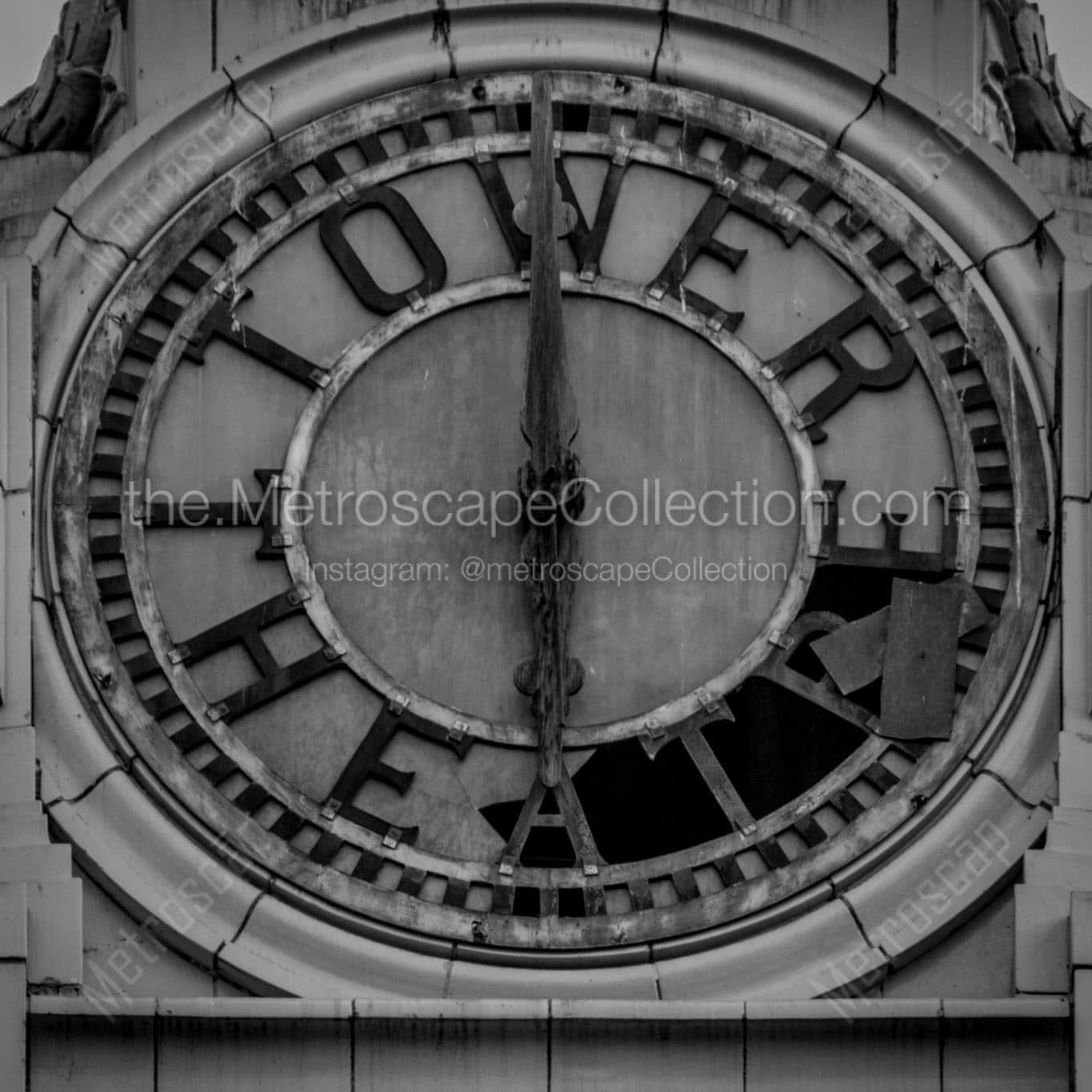 tower theater clock Black & White Office Art