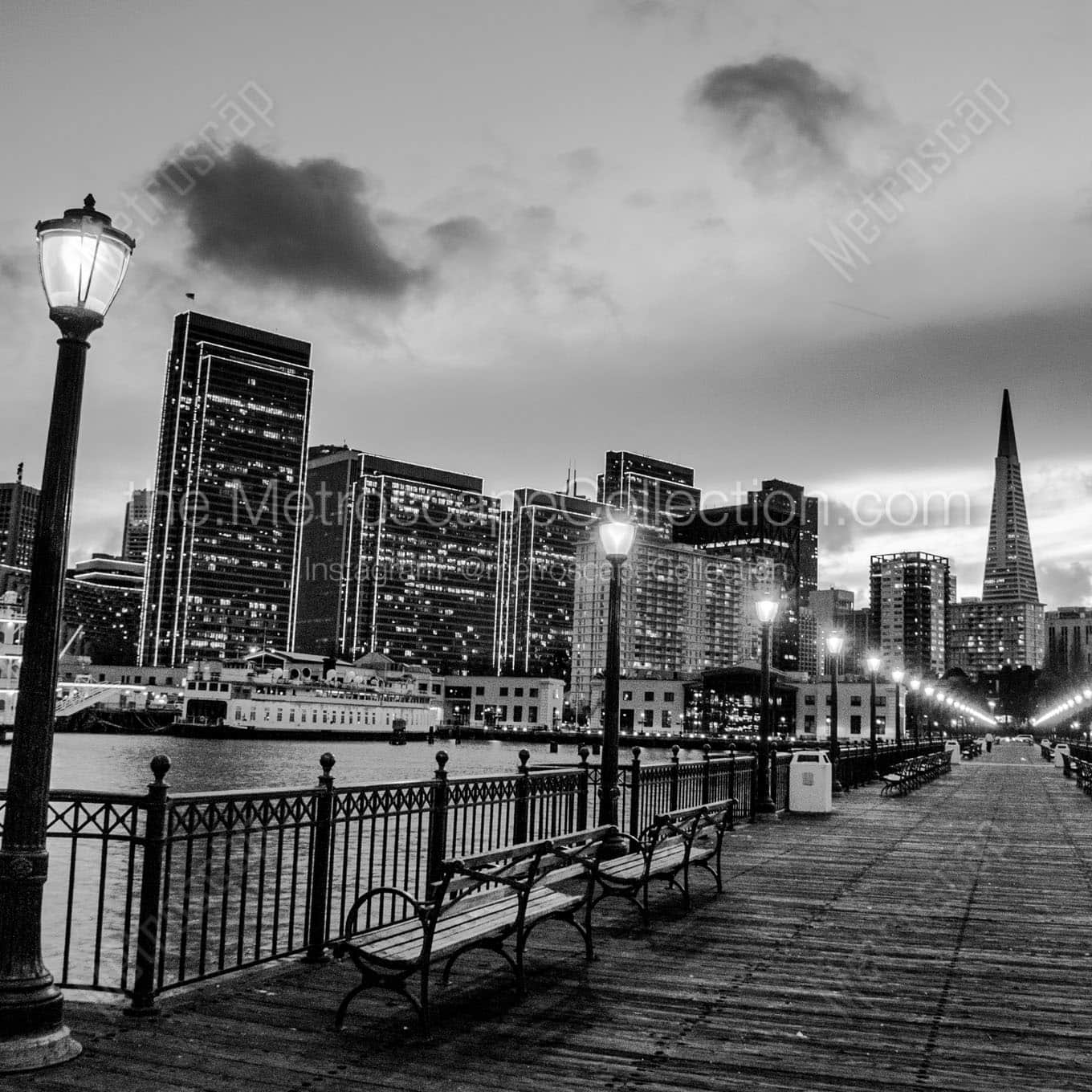 transamerica pyramid pier 7 Black & White Office Art