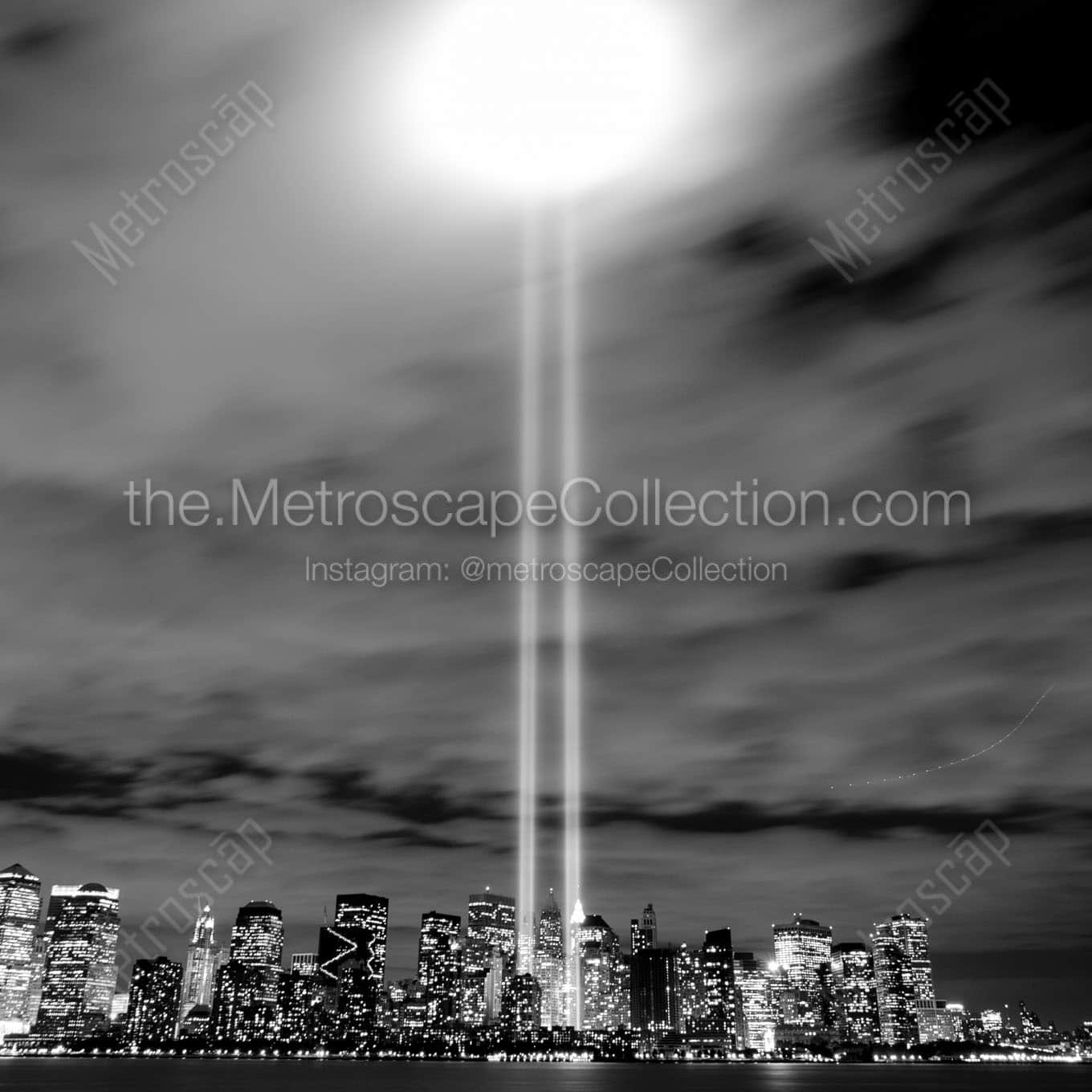 tribute in lights 911 lower manhattan Black & White Office Art