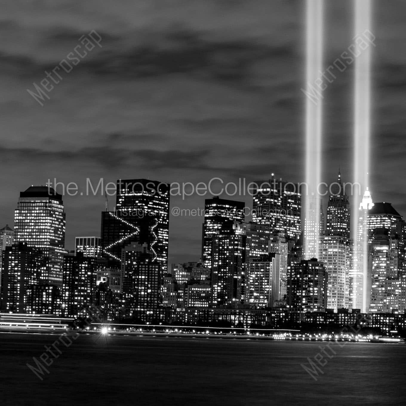 tribute in lights ground zero Black & White Office Art