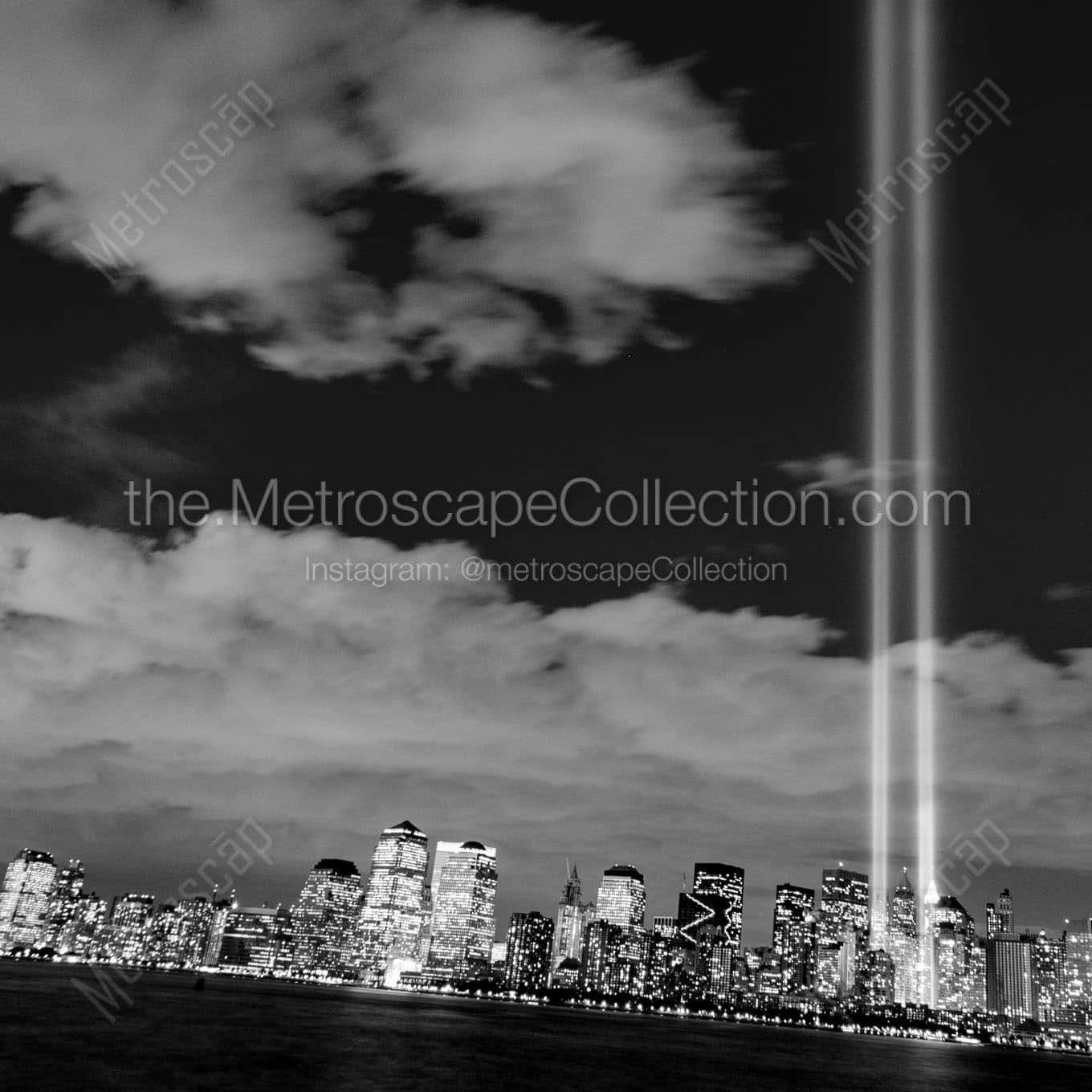 tribute lights from ground zero Black & White Office Art
