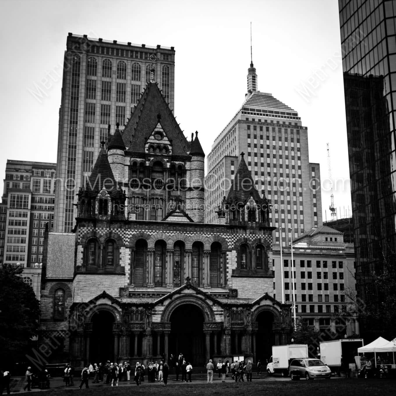 trinity church copley square Black & White Office Art