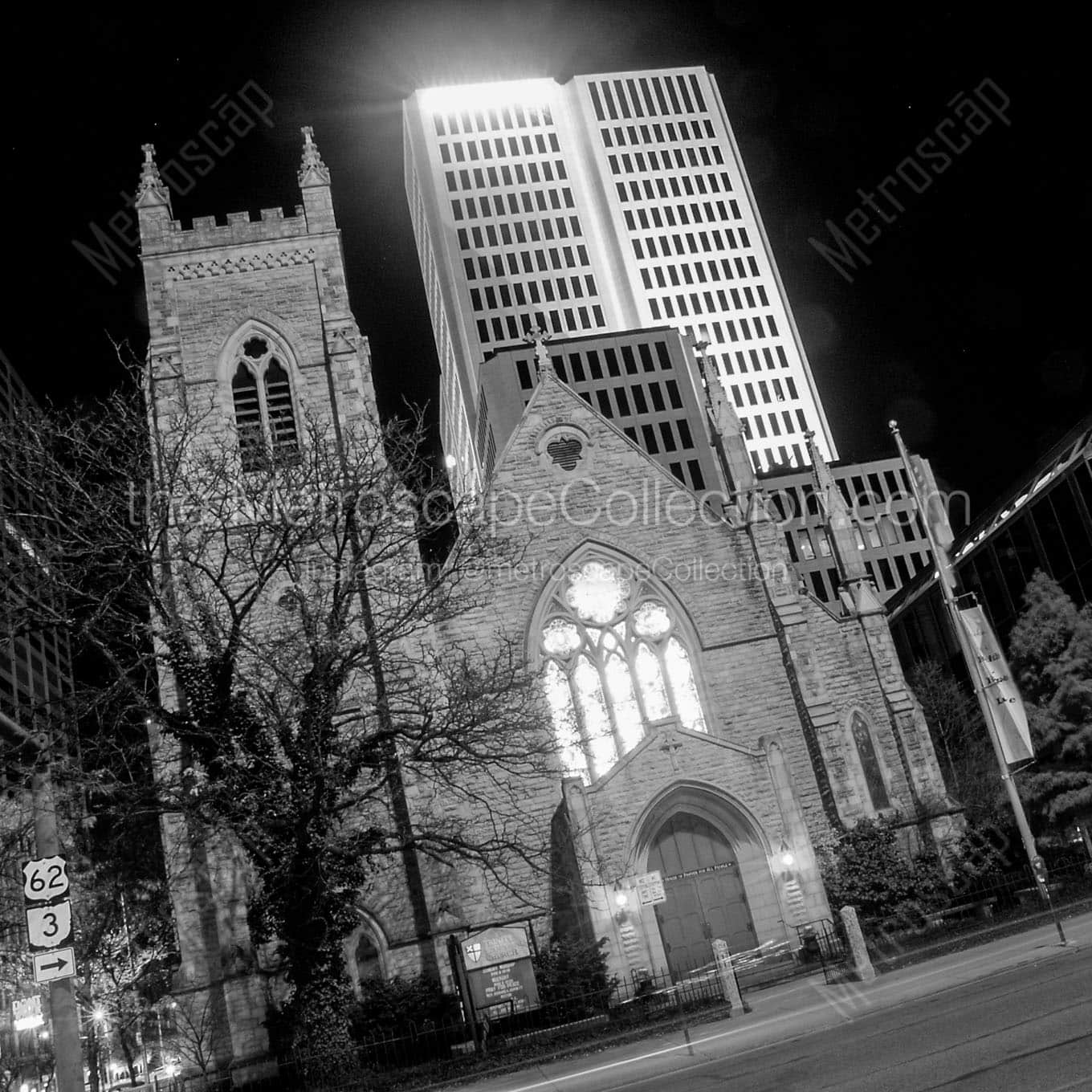 trinity episcopal church third broad Black & White Office Art