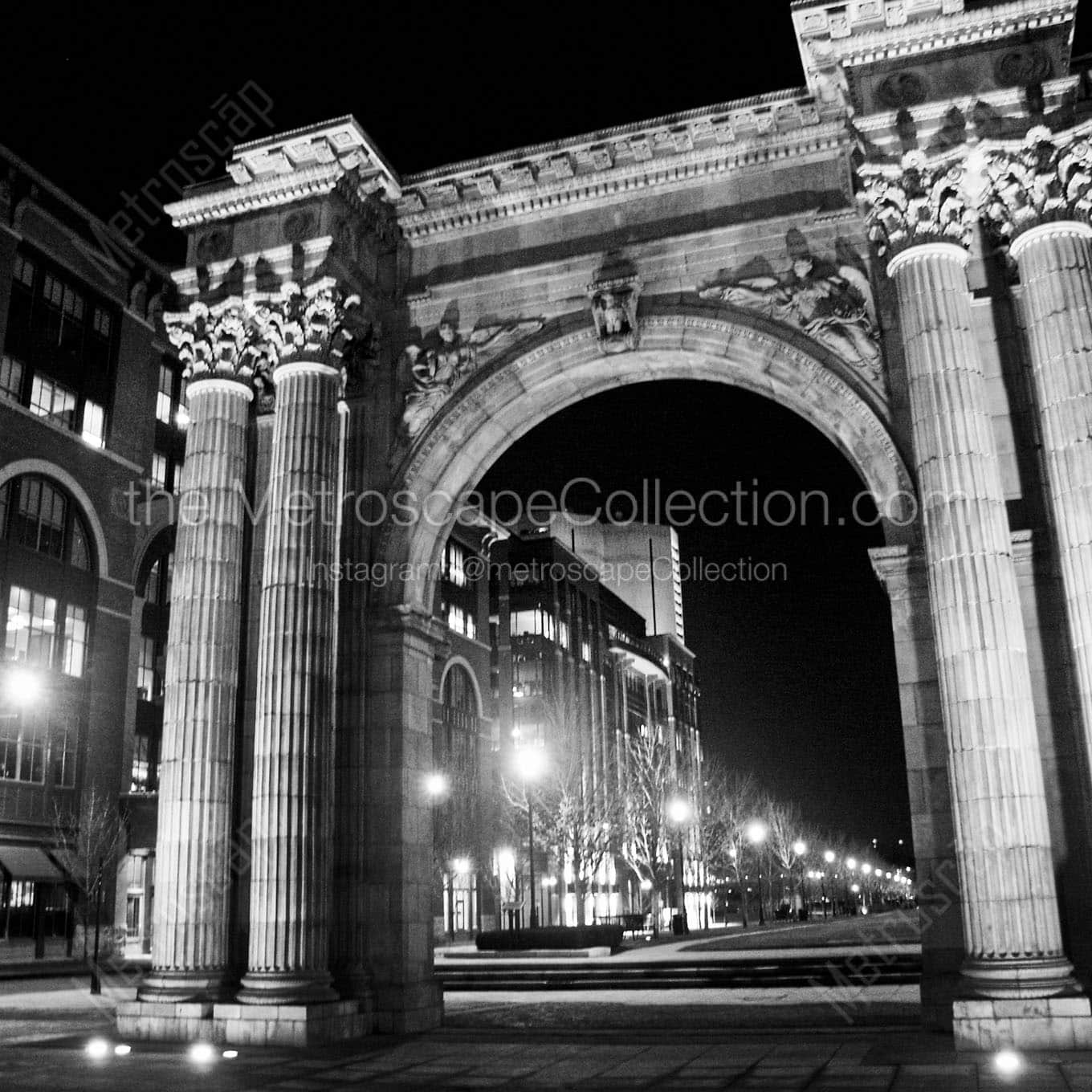 union station arch arena district Black & White Office Art