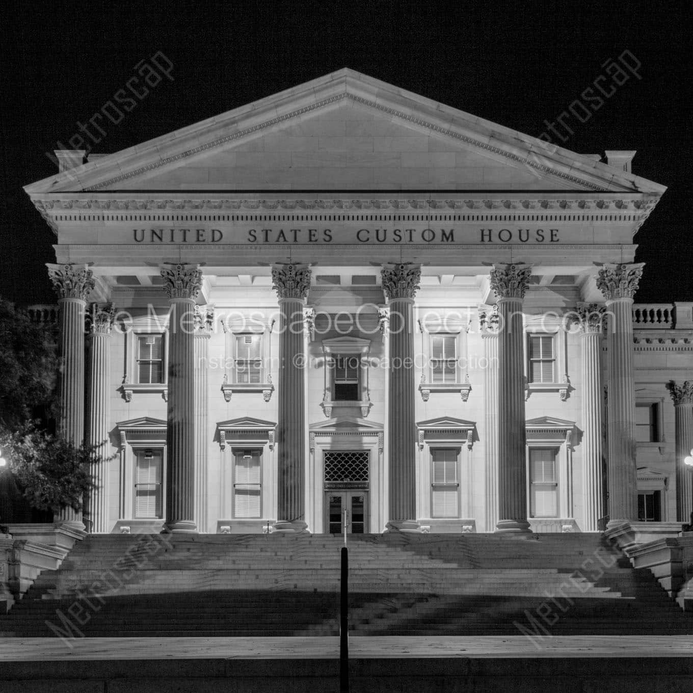 united states custom house charleston sc Black & White Office Art