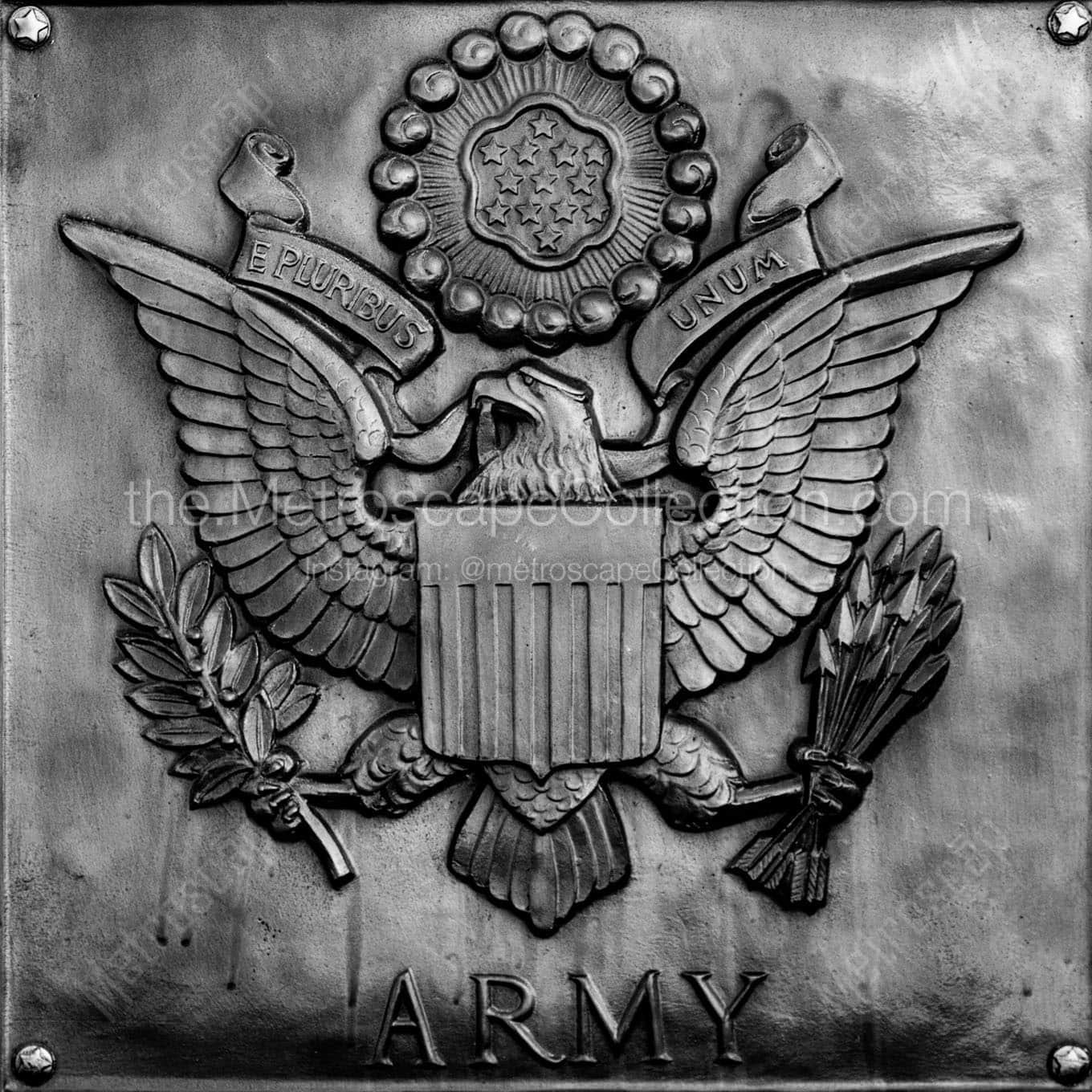us army bronze plaque Black & White Office Art