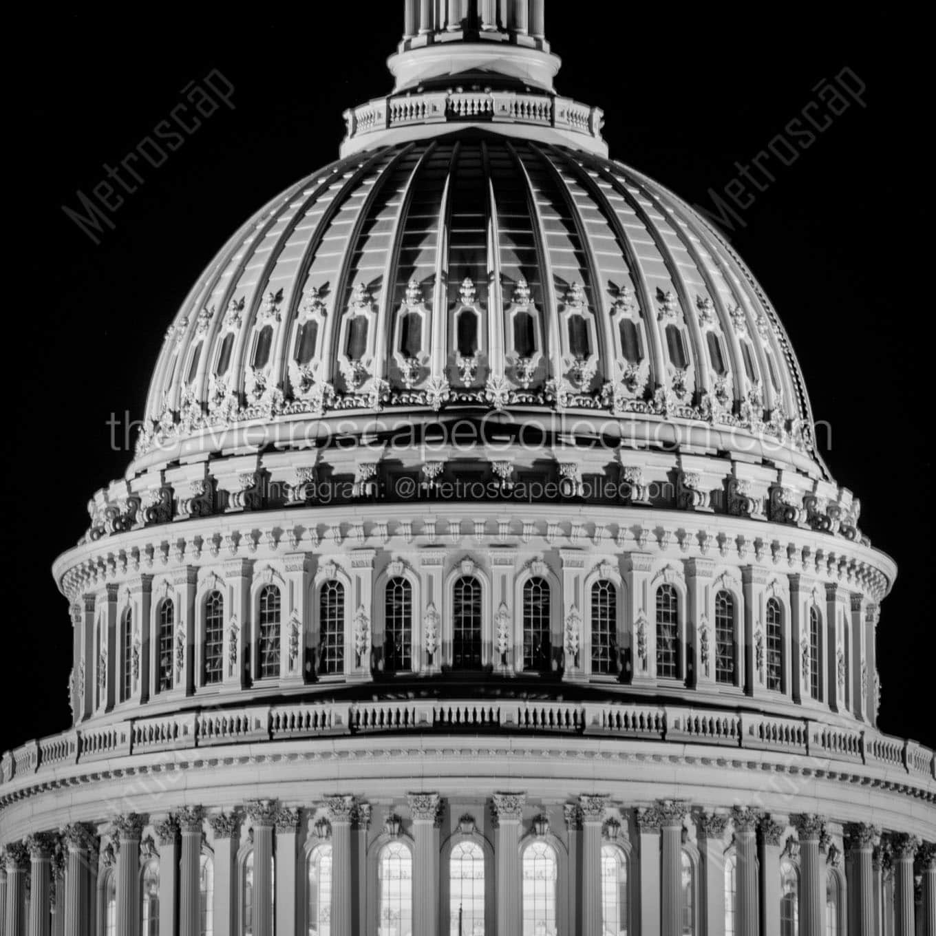 us capitol building dome Black & White Office Art