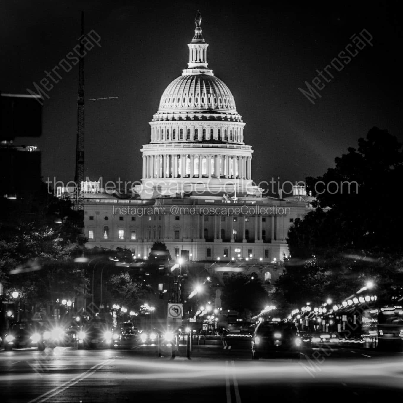 us capitol building from tenth pennsylvania Black & White Office Art