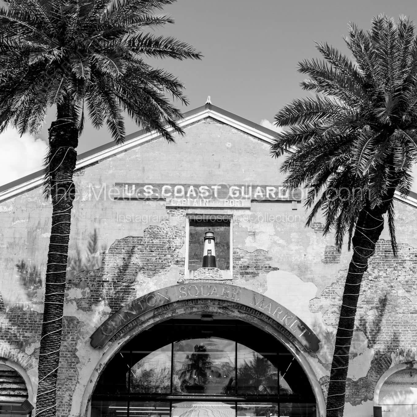 us coast guard clinton square Black & White Office Art