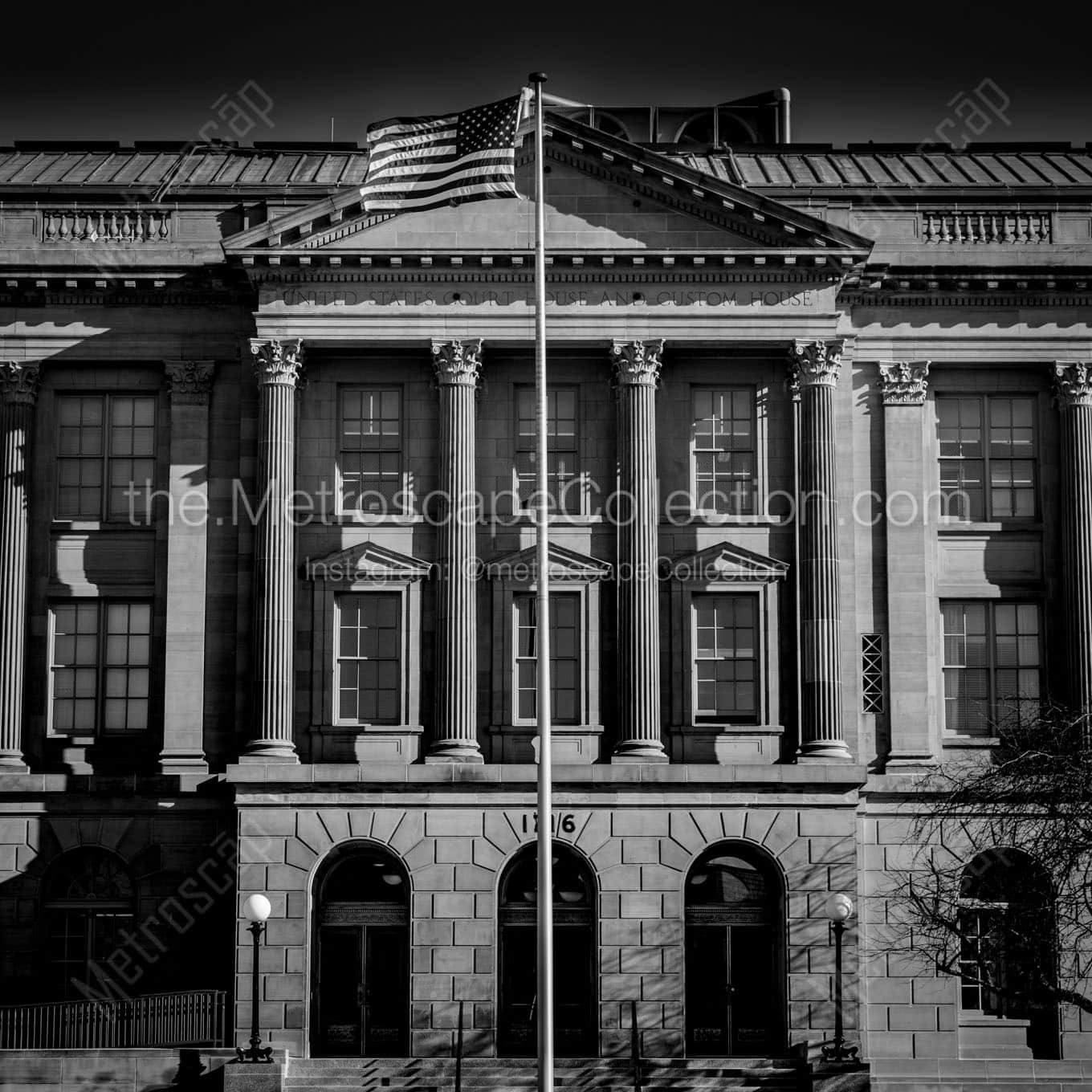 us court house custom house downtown toledo Black & White Office Art