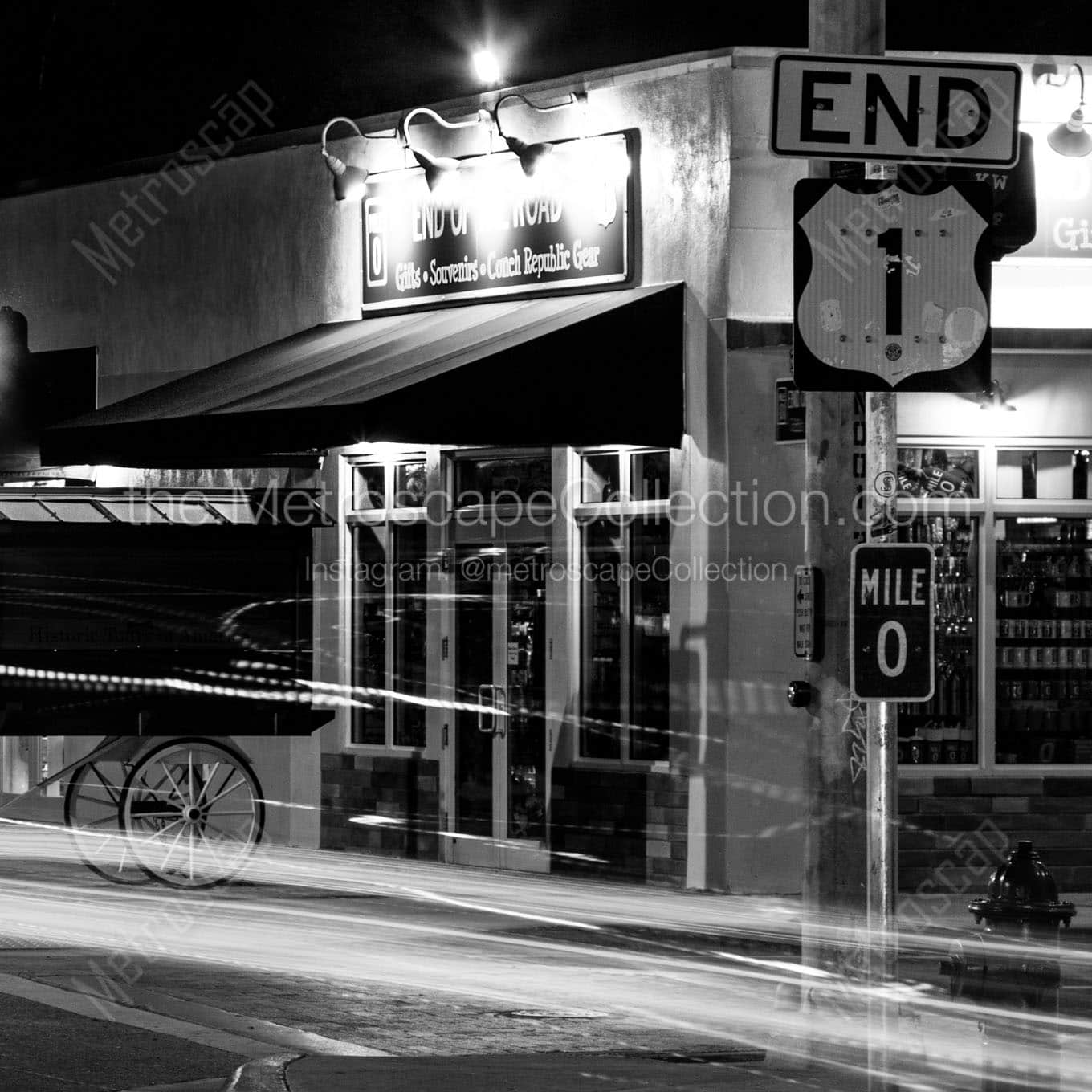 us route 1 end Black & White Office Art