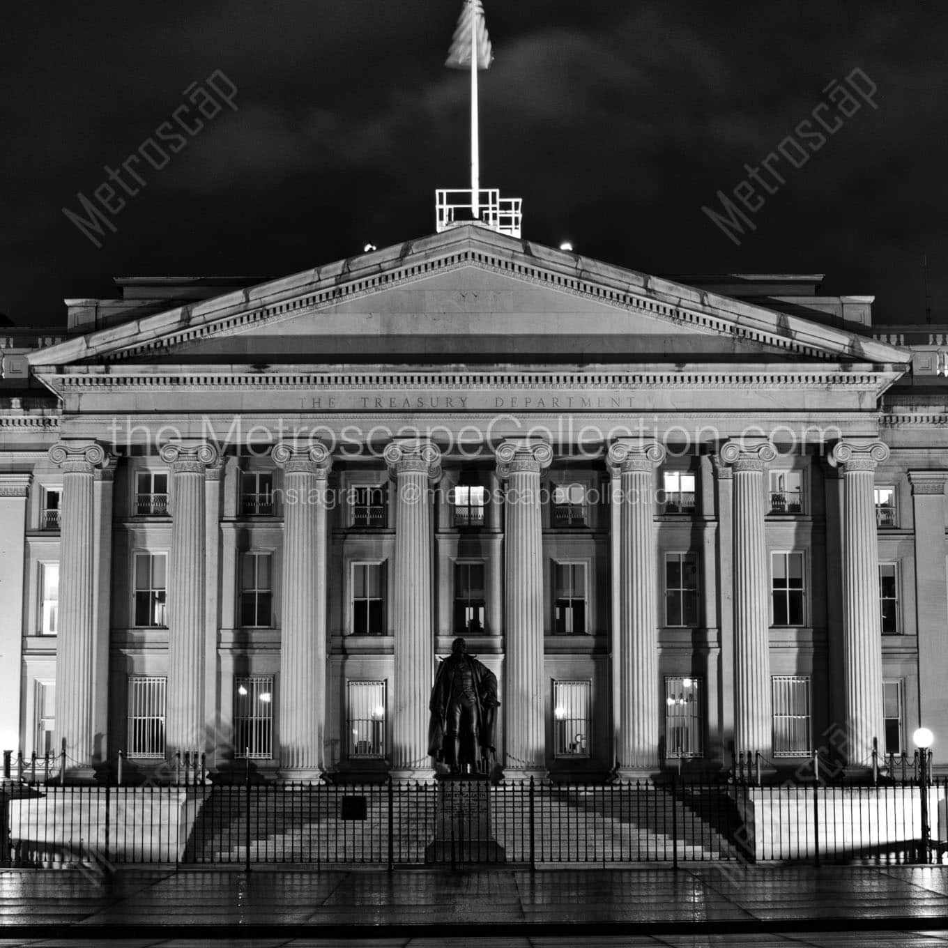 us treasury department building Black & White Office Art