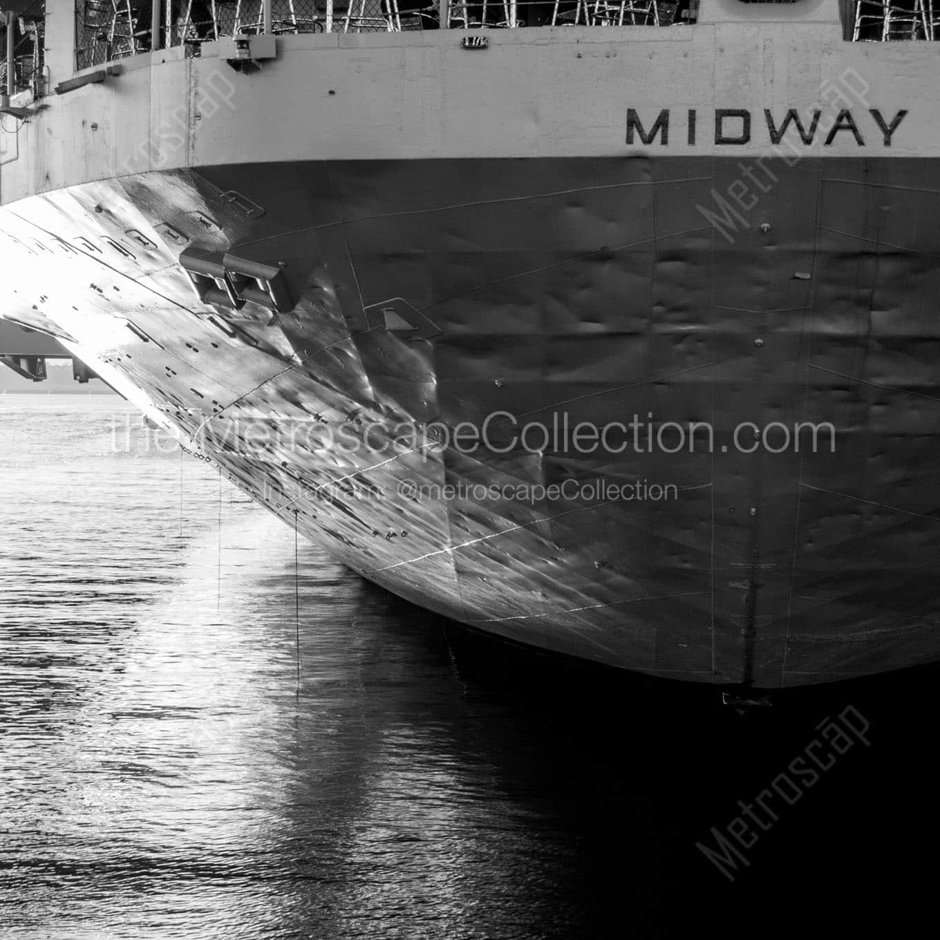 uss midway stern Black & White Office Art