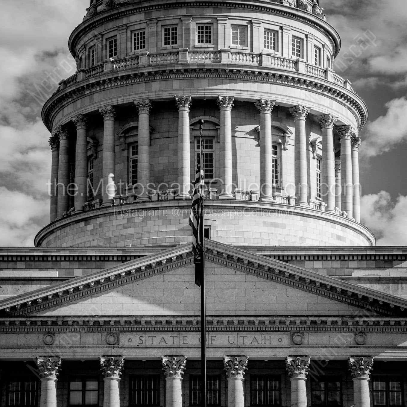 utah capitol dome Black & White Office Art