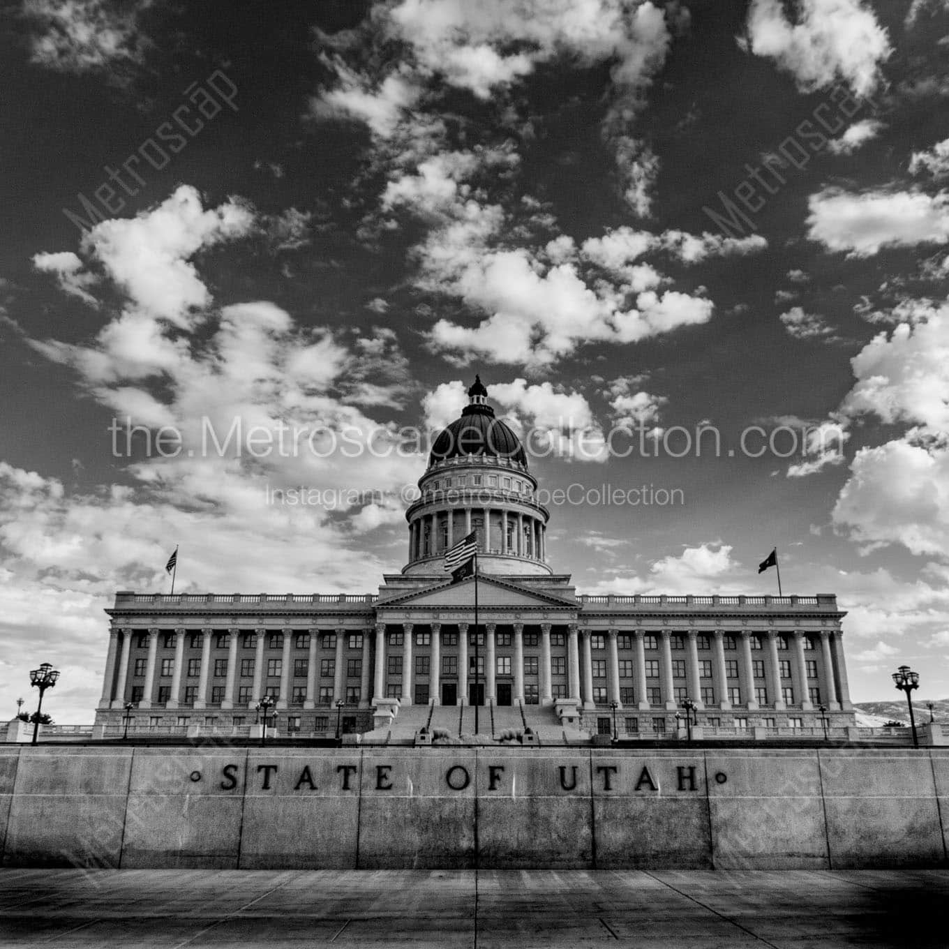 utah state capitol building Black & White Office Art