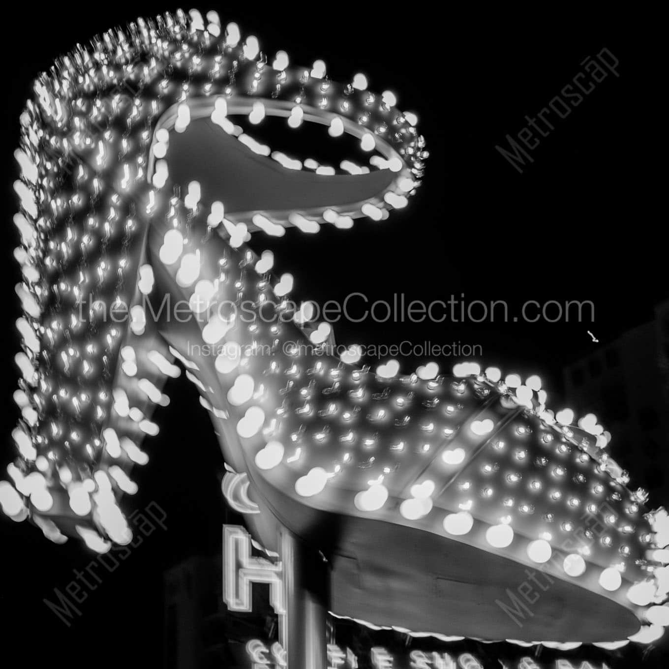 vegas high heel sign Black & White Office Art
