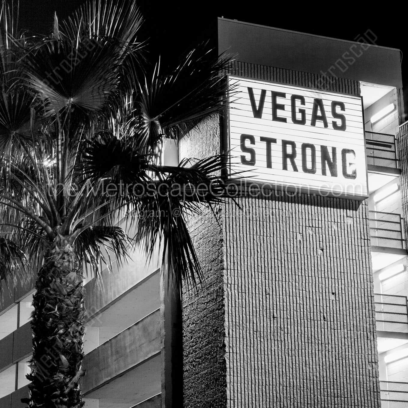 vegas strong Black & White Office Art