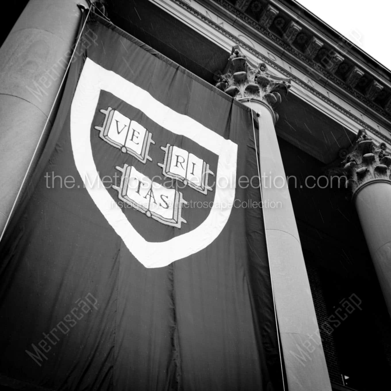 veritas banners widener library harvard commencement Black & White Office Art