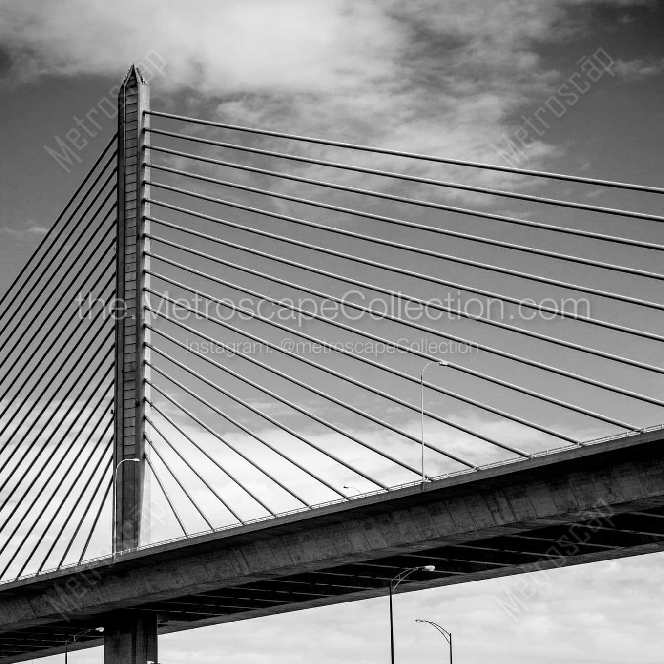 veterans glass skyway bridge Black & White Office Art