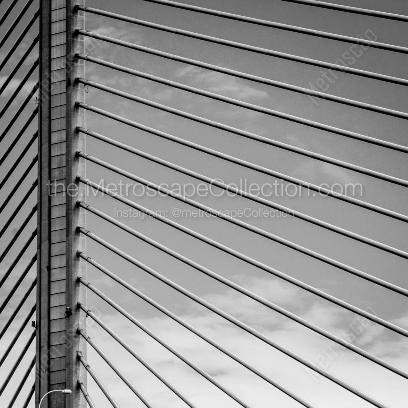veterans glass skyway bridge support cables Black & White Office Art