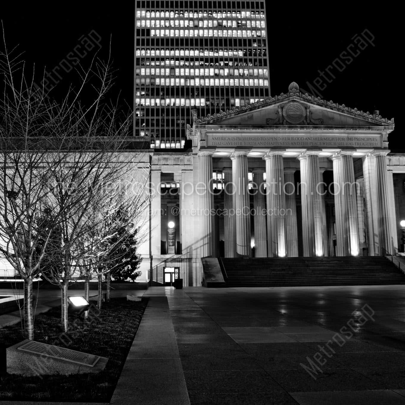 victory park at night Black & White Office Art