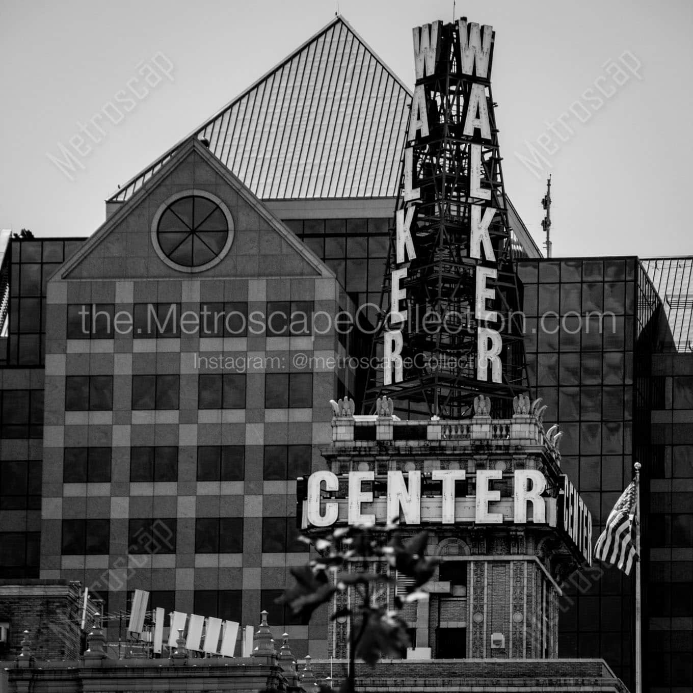 walker center sign Black & White Office Art