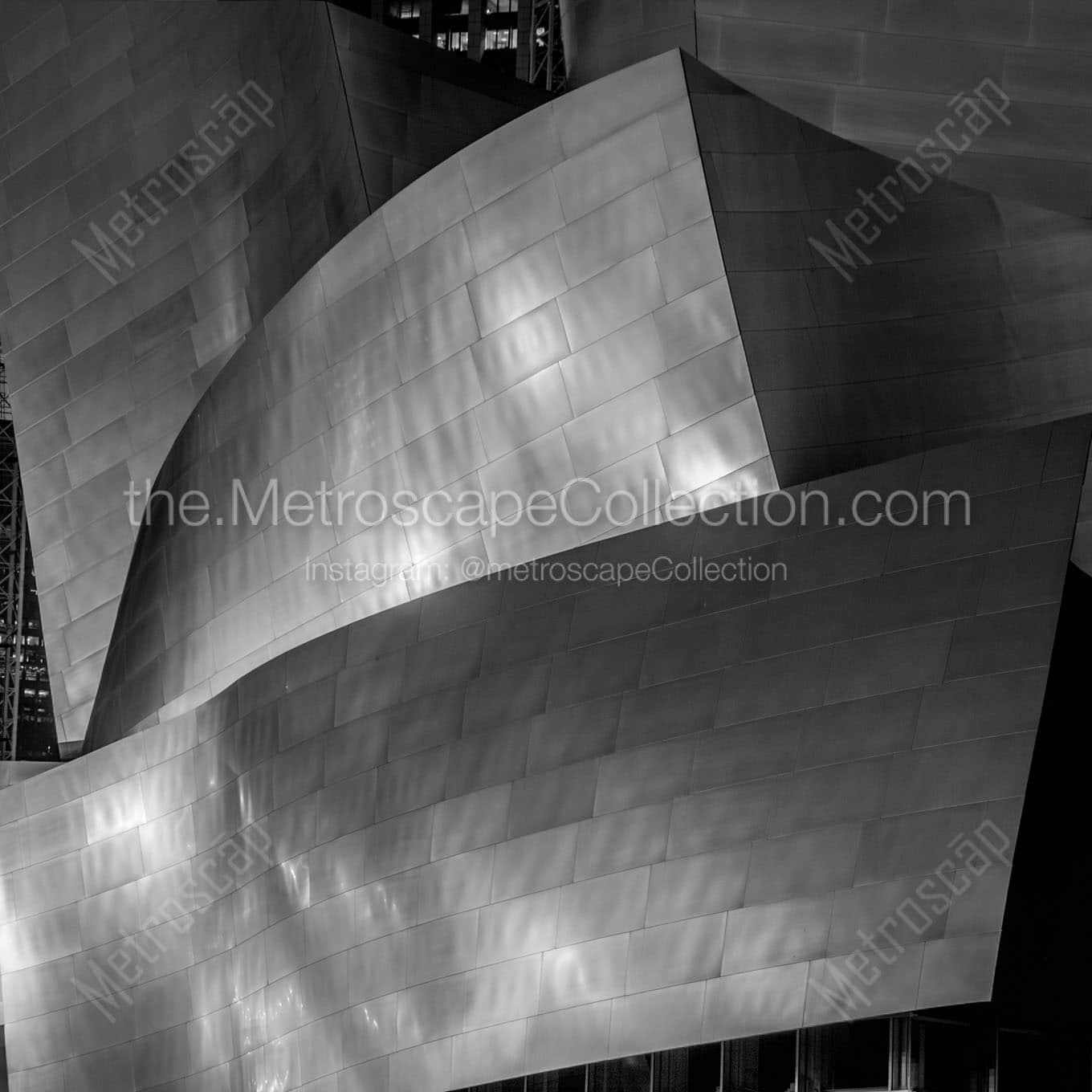 walt disney concert hall close up shot Black & White Office Art