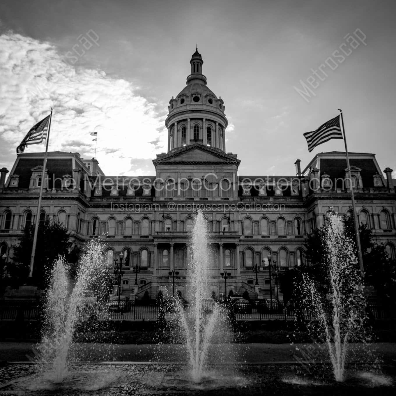 war memorial baltimore city hall Black & White Office Art