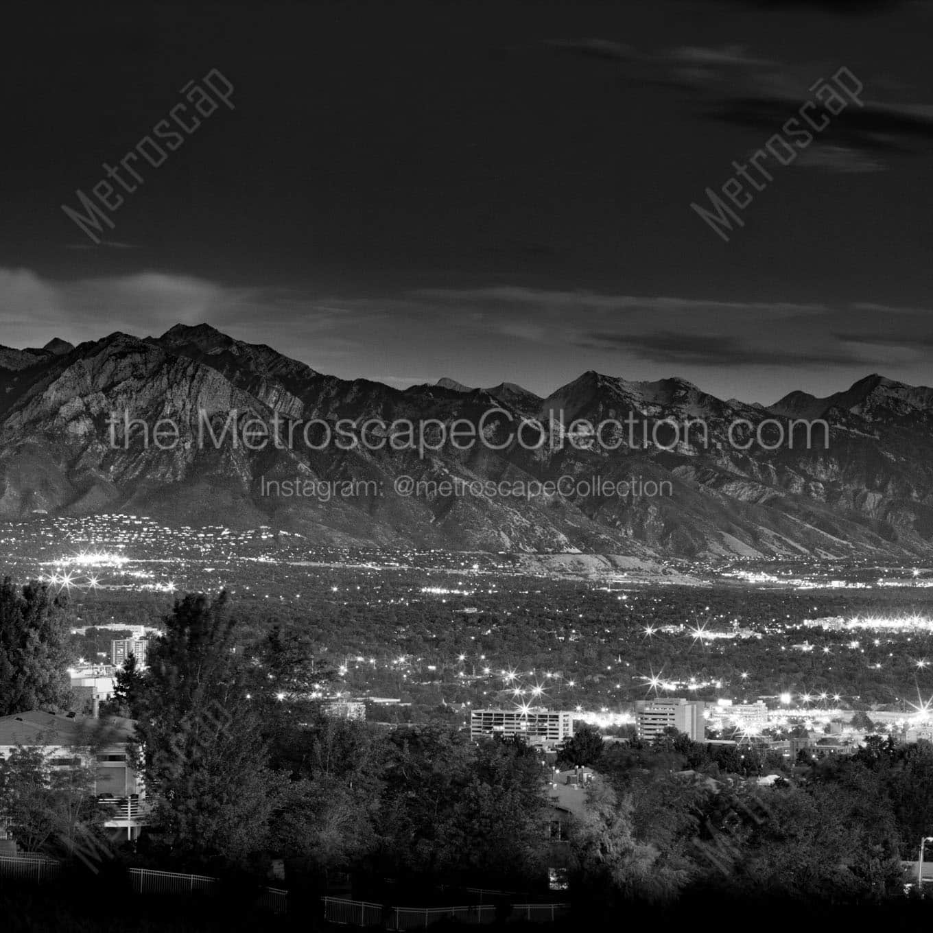 wasatch mountains Black & White Office Art