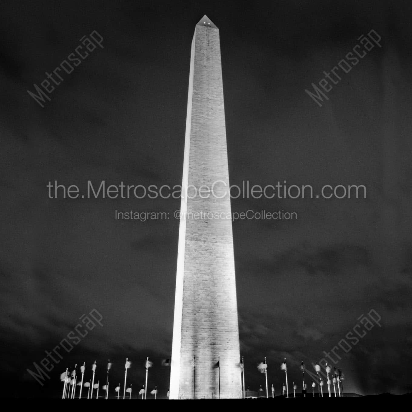 washington monument at night Black & White Office Art