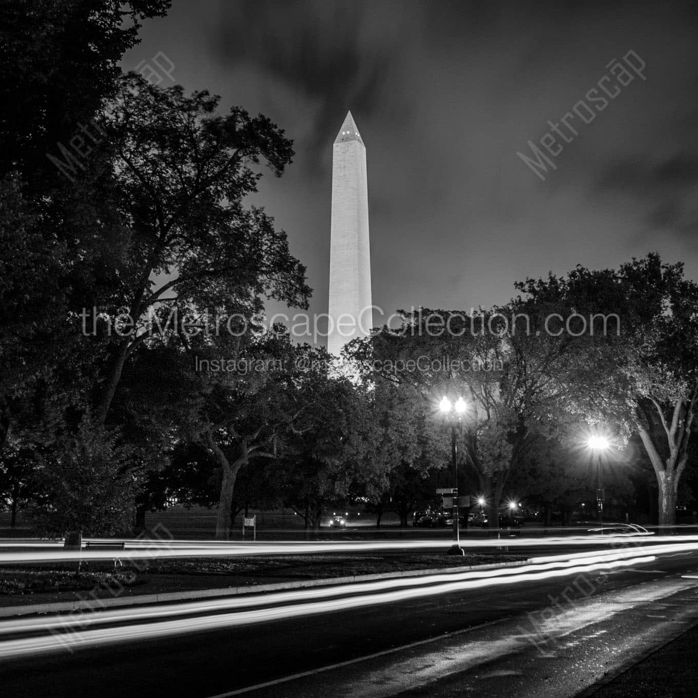 washington monument independence avenue at night Black & White Office Art