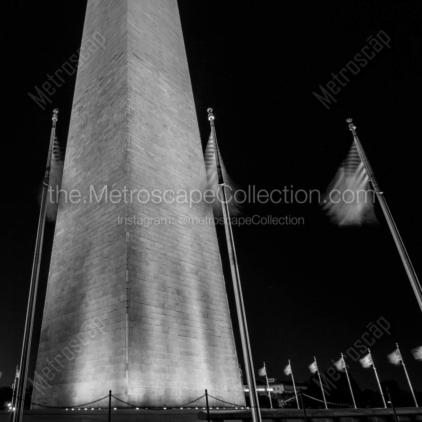 washington monument us flags Black & White Office Art