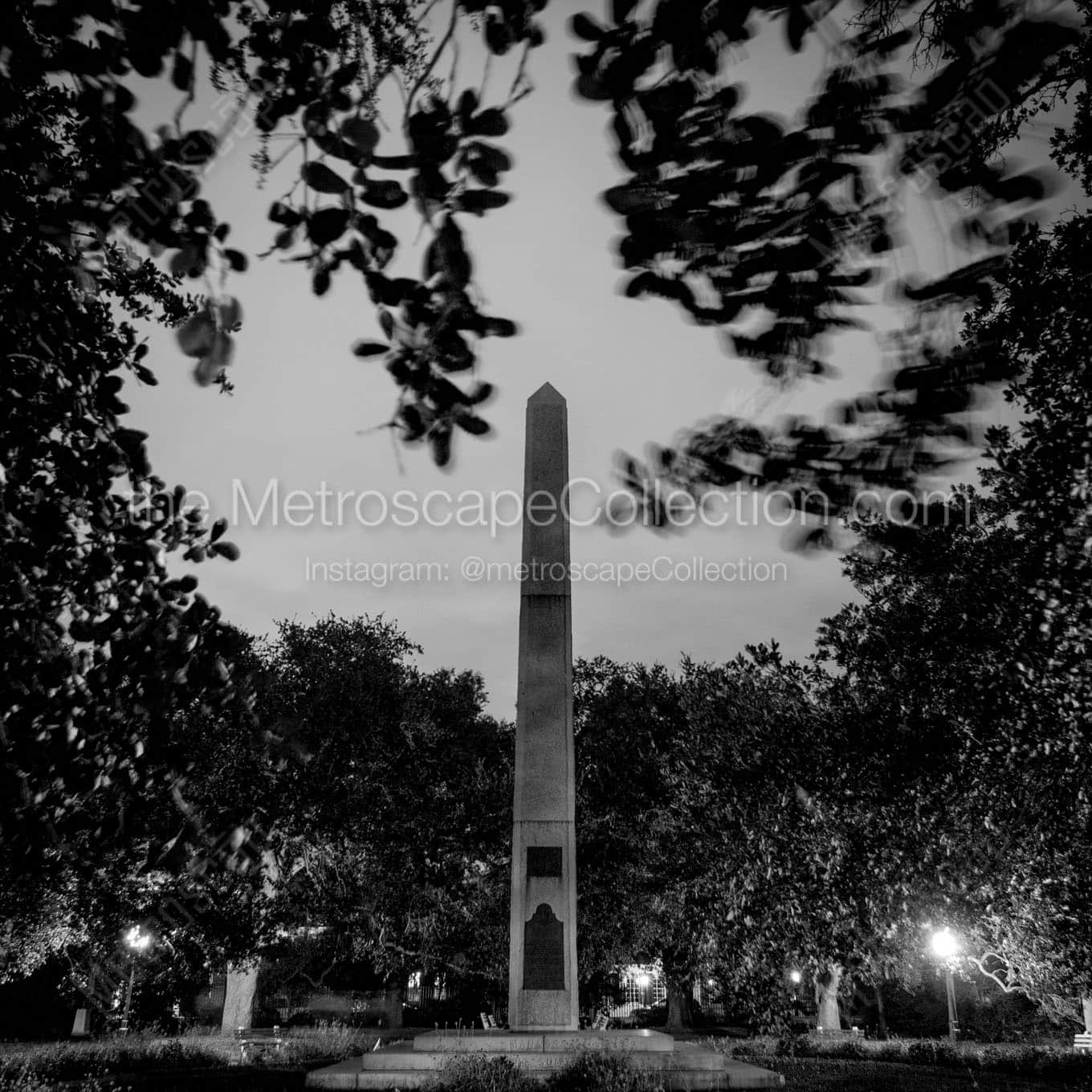 washington square park charleston sc Black & White Office Art