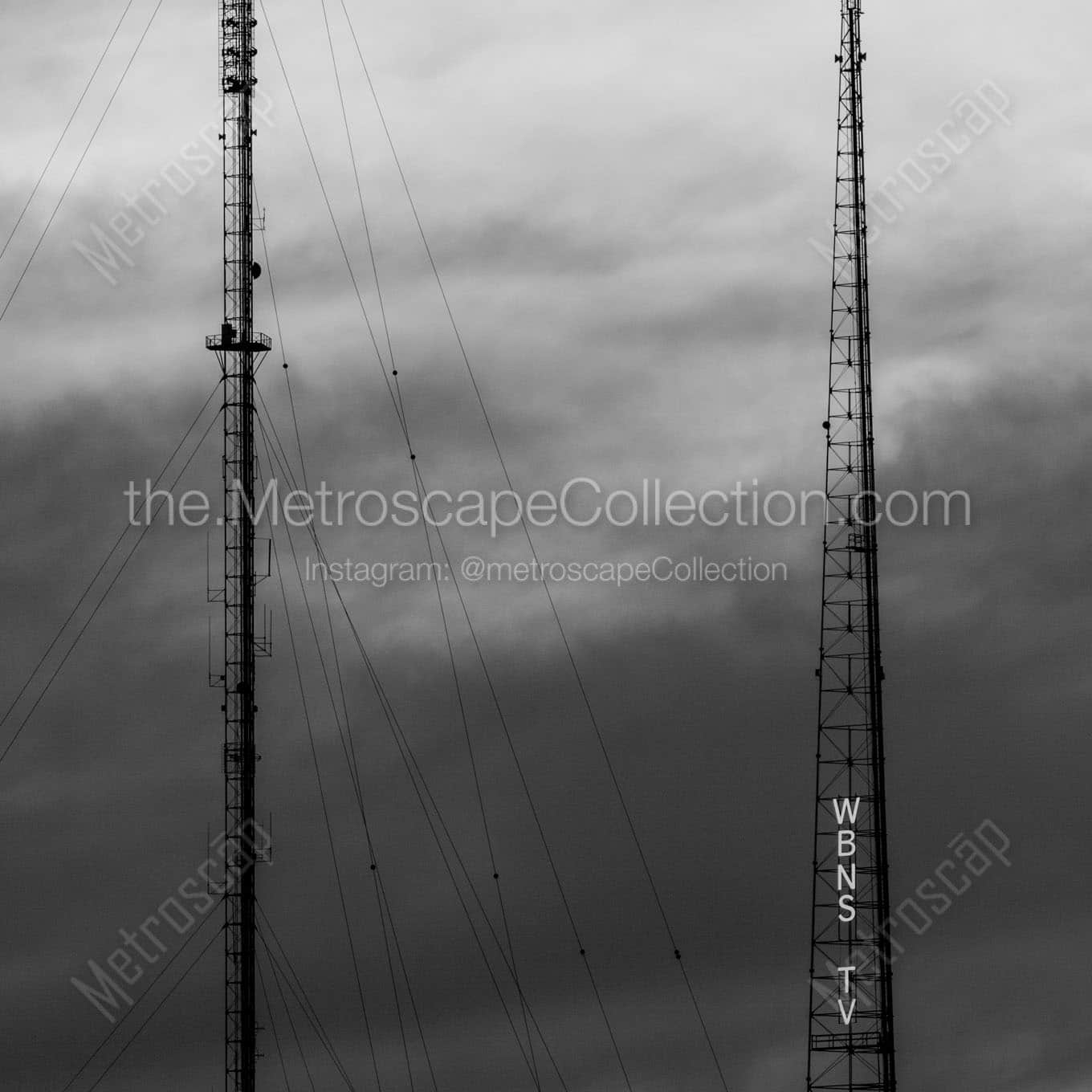 wbns tv towers off 315 and 670 Black & White Office Art