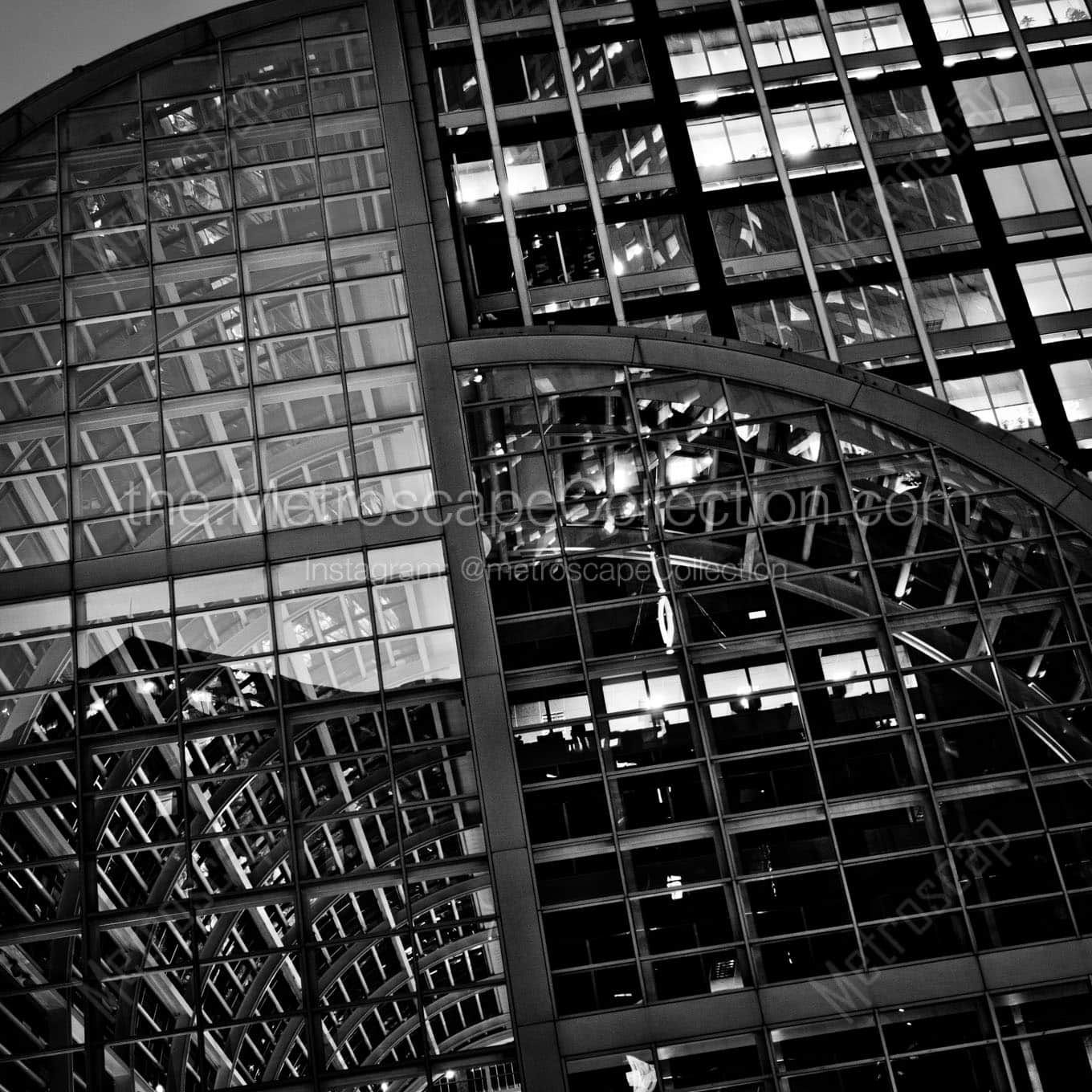 wells fargo building atrium Black & White Office Art