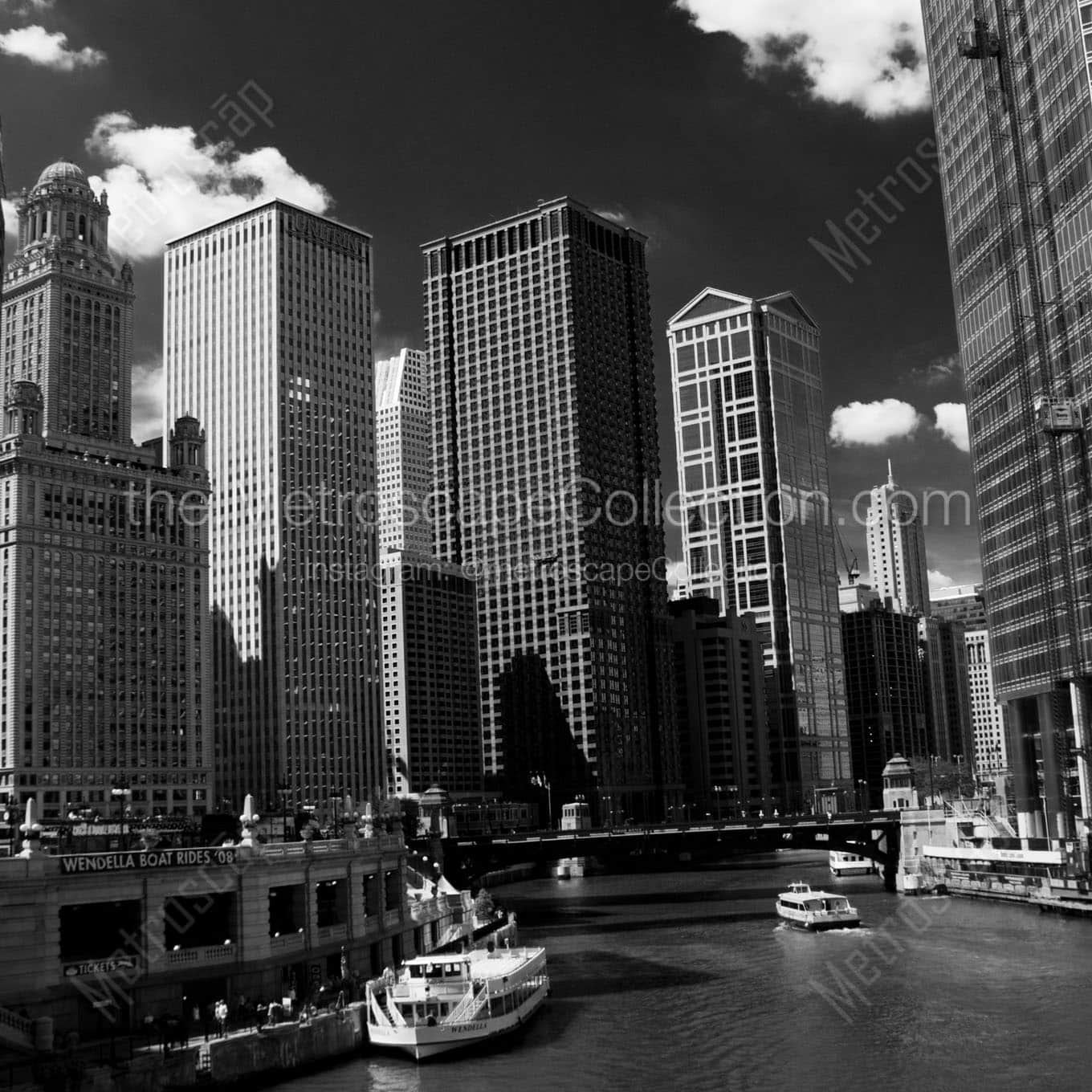 wendella boat architectural tours chicago river Black & White Office Art