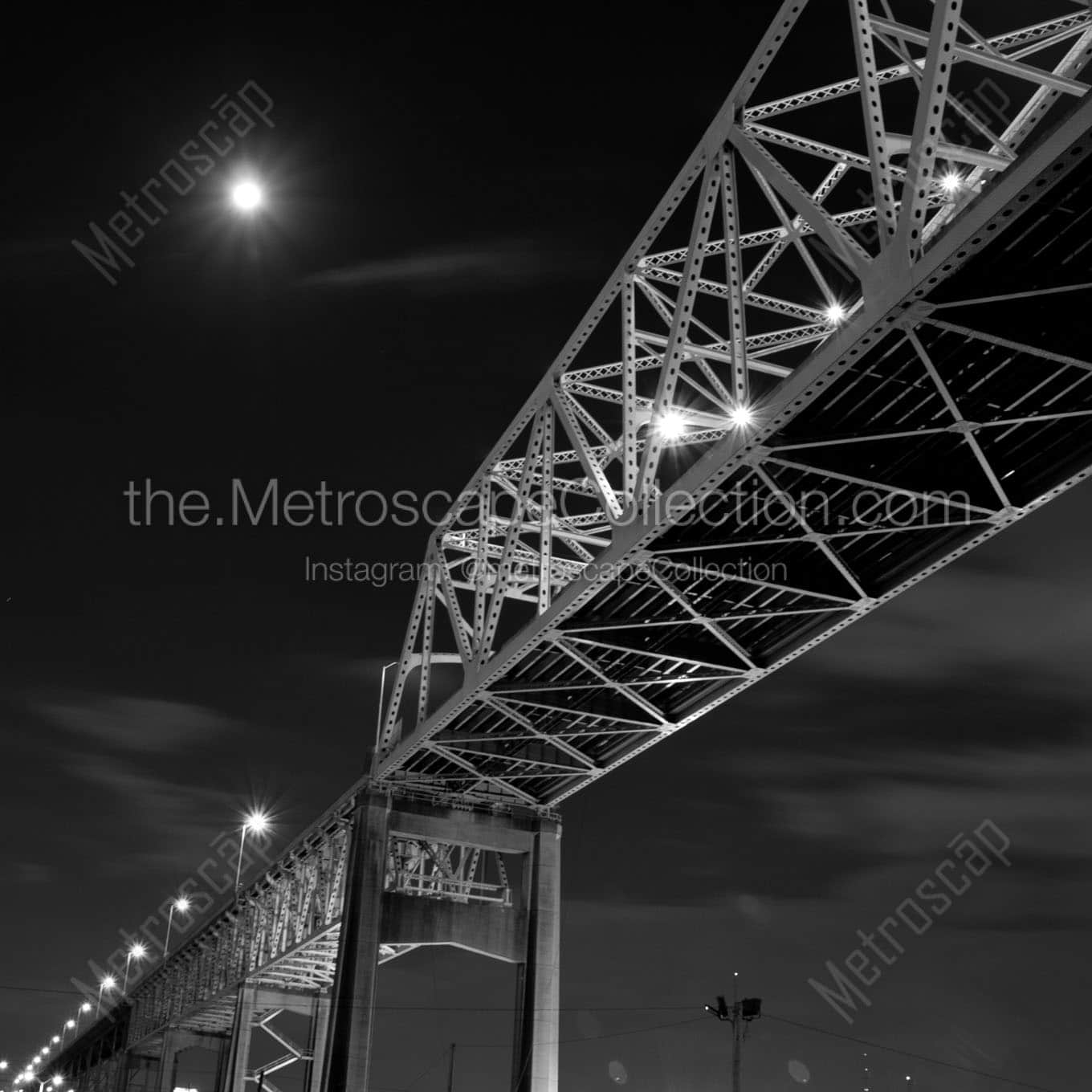 westbank expressway bridge at night Black & White Office Art