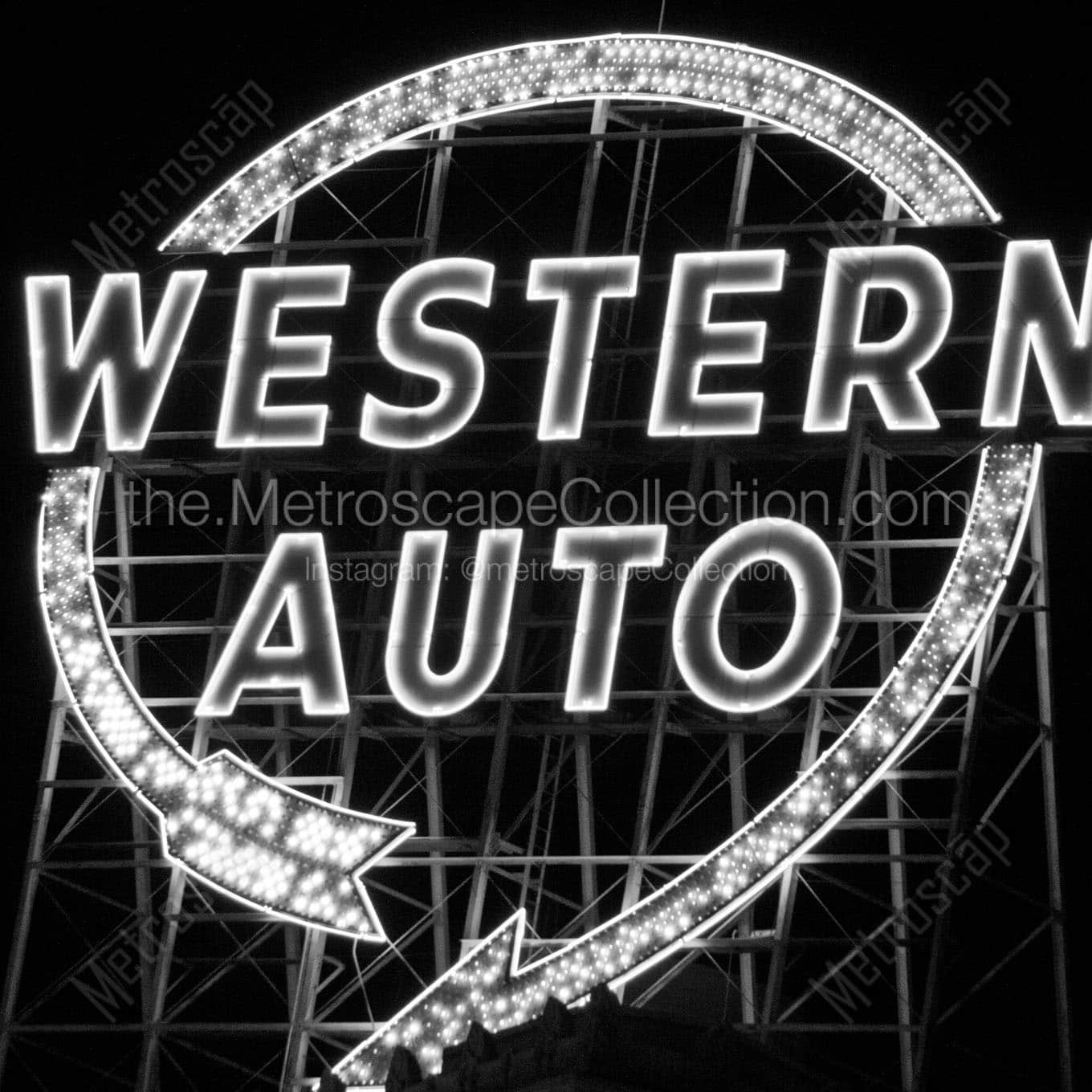 western auto sign Black & White Office Art