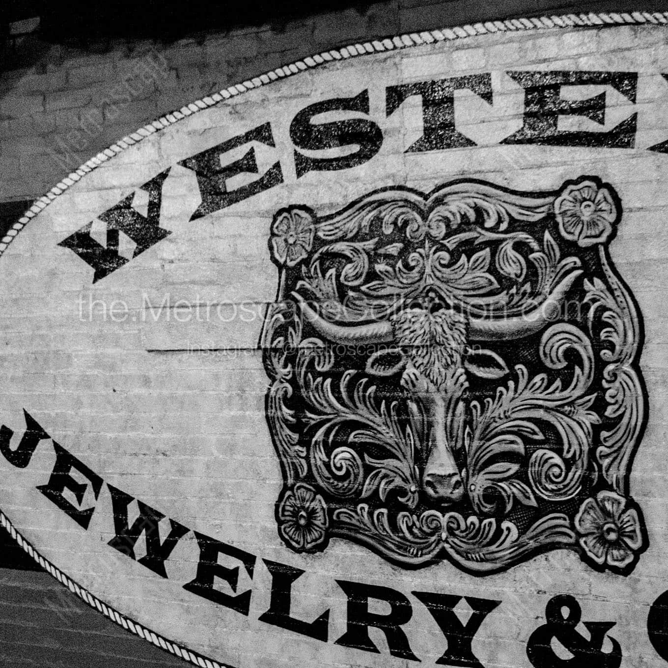western jewelry mural Black & White Office Art