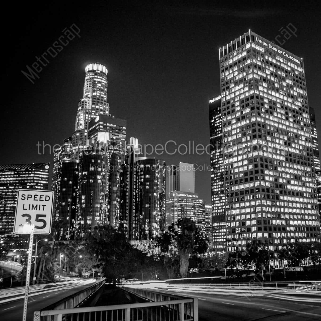 westin bonaventure downtown los angeles Black & White Office Art