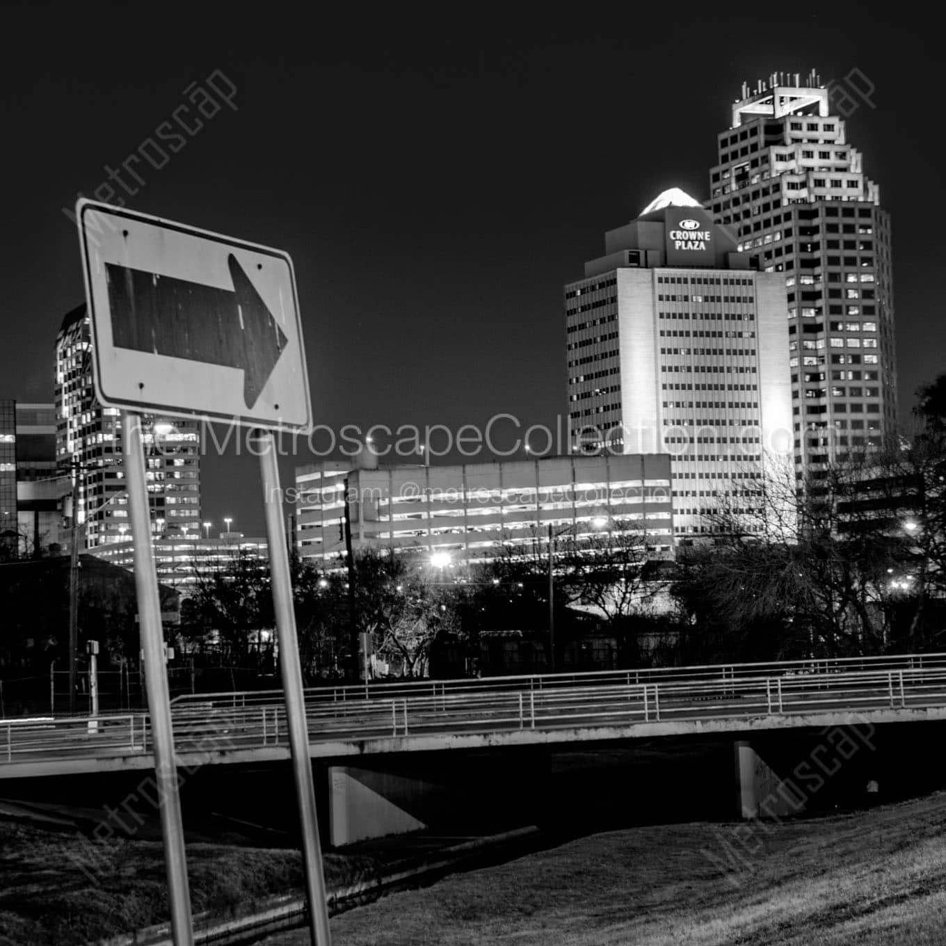 weston center and crown plaza buildings Black & White Wall Art