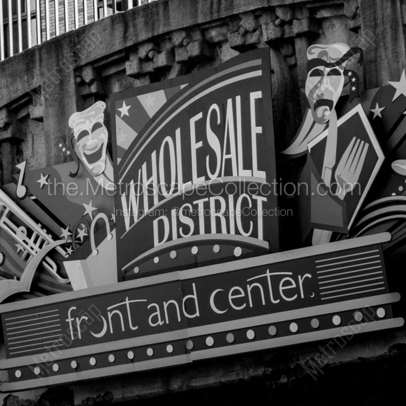 wholesale district sign Black & White Office Art
