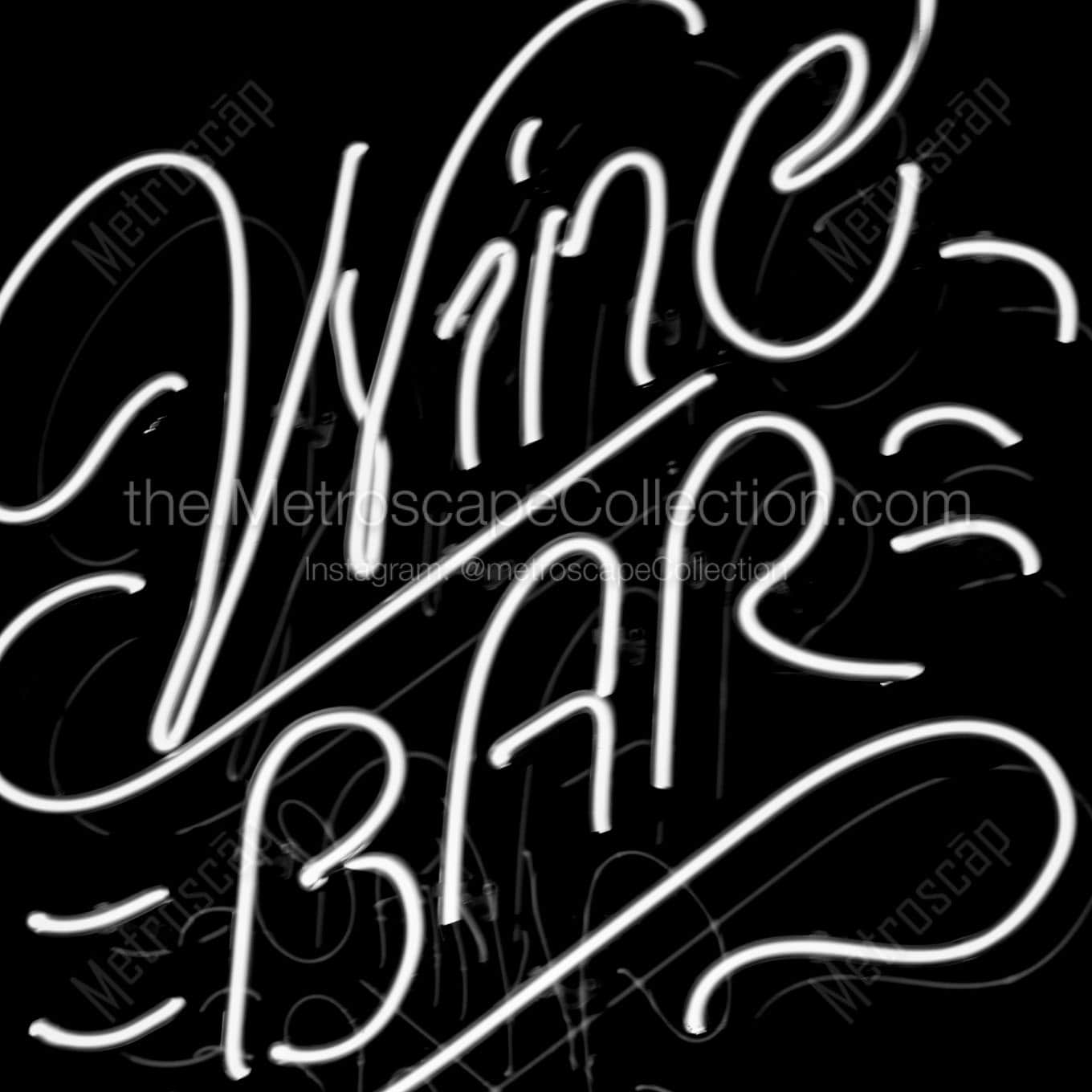 wine bar neon sign Black & White Office Art