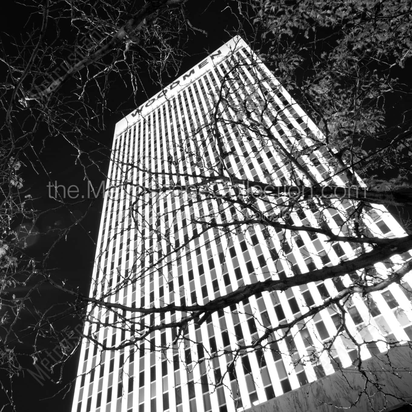 woodmen building Black & White Wall Art