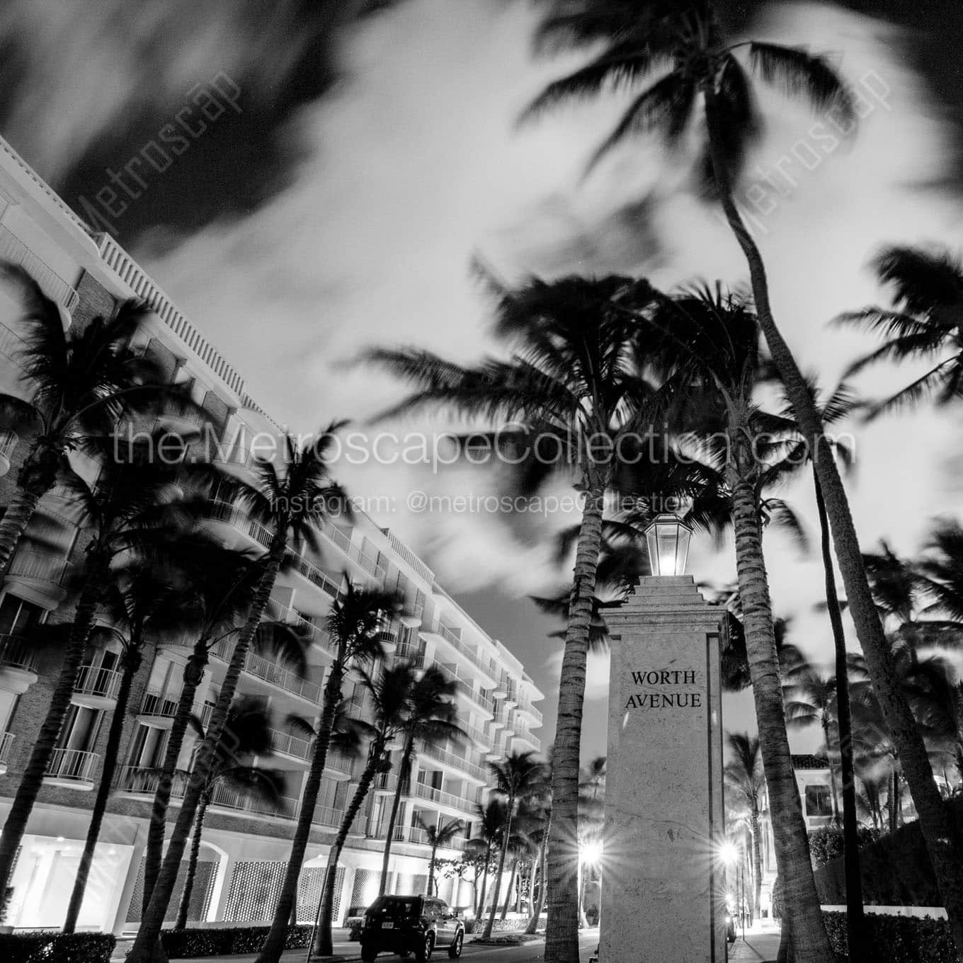 worth avenue palm beach Black & White Wall Art
