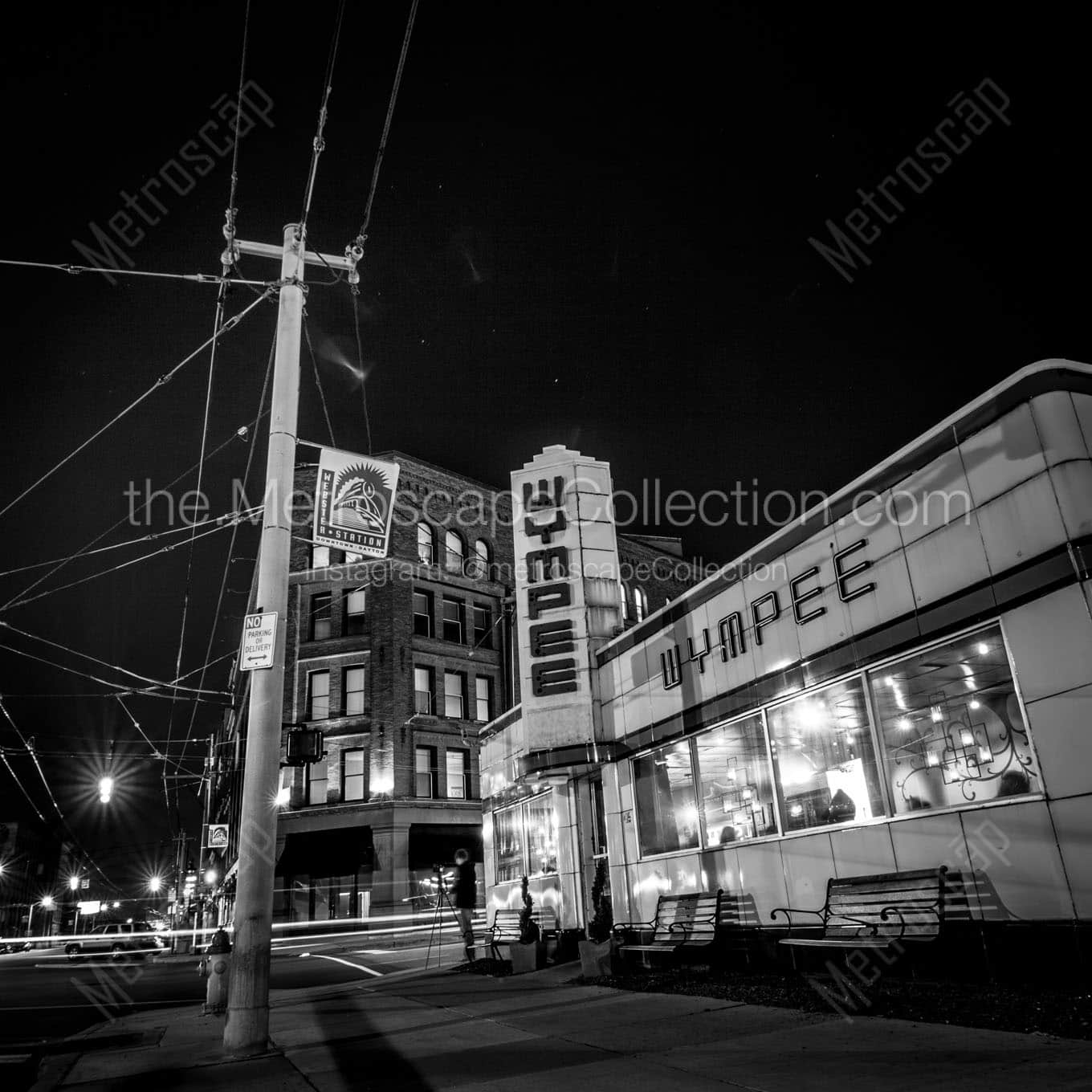 wympee burger downtown dayton Black & White Office Art